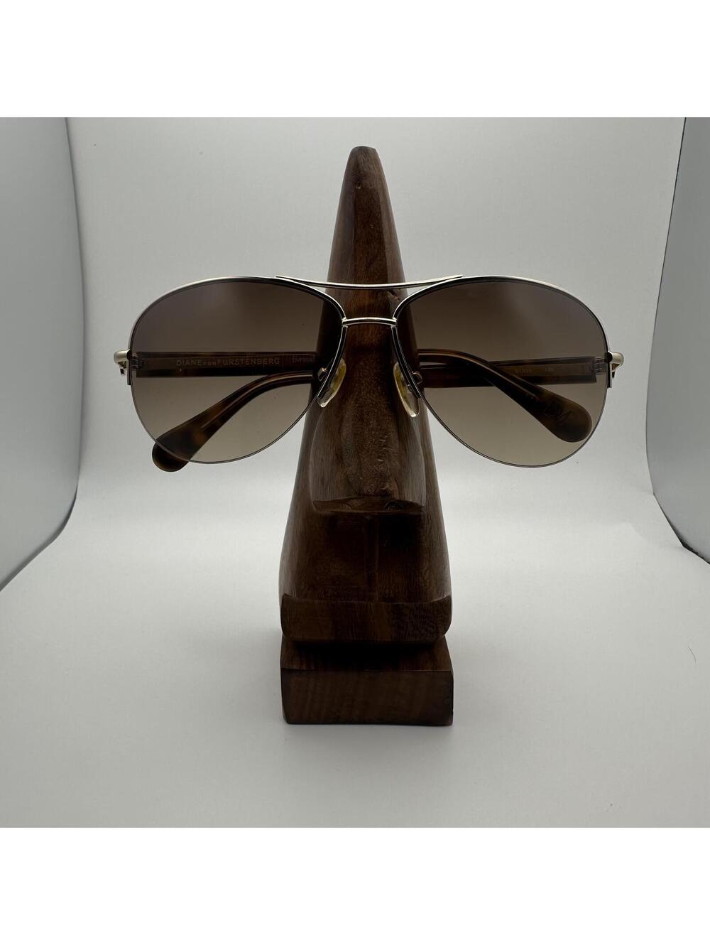 Diane Von Furstenberg Aviator Sunglasses Brown Lenses